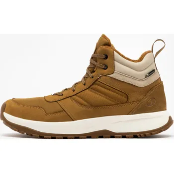 Pánské tenisky QUECHUA Pánské zimní turistické polovysoké hřejivé kožené boty NH 500 Hybrid 44 BÉŽOVÁ|KAŠTANOVÁ