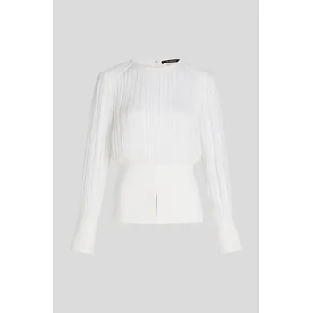 Dámská košile HALENKA KARL LAGERFELD ELEGANT GATHERED BLOUSE PRISTINE