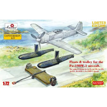 Plastikový model A model 1/72 Floats & trolley for Fw-190W-1 aircraft