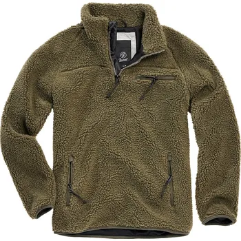 Pánská casual bunda BRANDIT bunda Teddyfleece Troyer Olivová Velikost: L