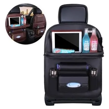 Organizér do auta Organizer samochodowy na fotel siedzenie ochraniacz osłona na fotela półka mini stolik do auta czarny