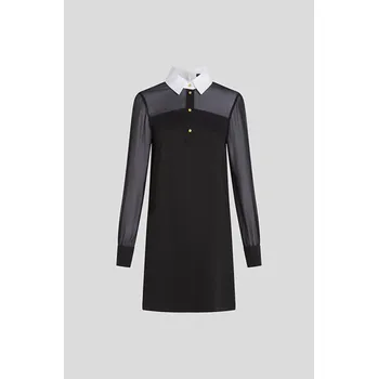 Dámské šaty ŠATY KARL LAGERFELD POPLIN COLLAR DRESS BLACK
