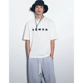 Pánské tričko Tričko s aplikací ADMOR - XL - House - krémový - 547HG-01X