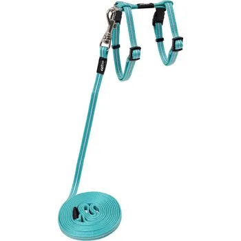 Postroj pro psa Rogz Alley Cat postroj s vodítkem pro kočky tyrkysový vel. XS