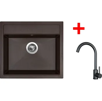 Granitový dřez Sinks SOLO 560 Marone + ARCO černá matná