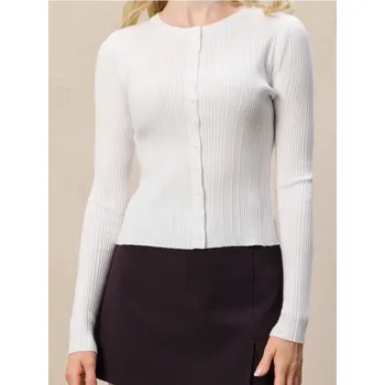 Dámský svetr Sinsay - Žebrovaný kardigan - krémová - 188FK-01X - 188FK-01X-L