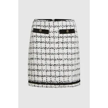 Dámská sukně SUKNĚ KARL LAGERFELD BOUCLE SKIRT BLACK WHITE KARL BOUCLE