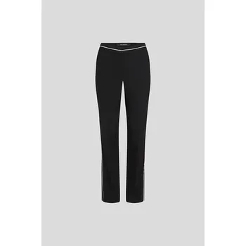 Dámské kalhoty KALHOTY KARL LAGERFELD BW TAILORED PIPING PANTS WHITE/BLACK