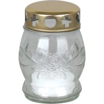 Svíčka Kahanec náhrobní 10 cm doba hoření 6-8 h čiré sklo KLC