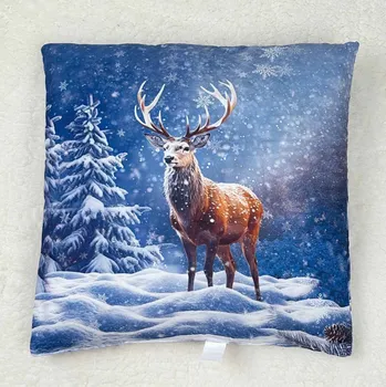Polštář TiaHome Vánoční polštář antialergický Jelen 45x45cm
