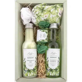 Sprchový gel Bohemia Kosmetický balíček s konopným olejem – sprchový gel 200 ml, šampon 200 ml, mýdlo 30 g a sůl 150 g