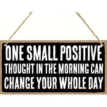 Obraz Dřevěná cedulka s nápisem One small thought 10 x 20 cm