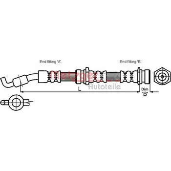 Brzdová hadice Brzdová hadice METZGER 4114722