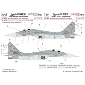 Plastikový model HAD models 1/72 Decal MiG-29B/UB in NATO service (dry-water)