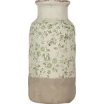 Béžová keramická váza se zelenými květy Jenia L - Ø 15*32 cm