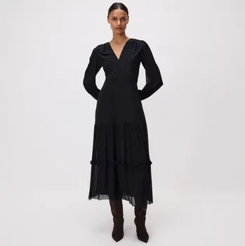 Dámské šaty Reserved - Maxi šaty s puntíky - černý - 941GA-99X - 941GA-99X-XL