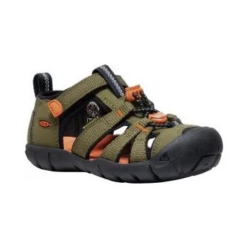 Dětská treková obuv KEEN SEACAMP II CNX K dark olive/gold flame US 9 / EU 26,0 / UK 8 / 16 cm; Zelená sandály + DÁREK DLE VÝBĚRU!