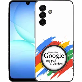 Pouzdro na mobilní telefon Gelový kryt mmCase na Samsung Galaxy A17 4G/5G - muž ví všechno bílé pozadí