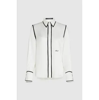 Dámská košile HALENKA KARL LAGERFELD BW CONTRAST PIPING BLOUSE PRISTINE