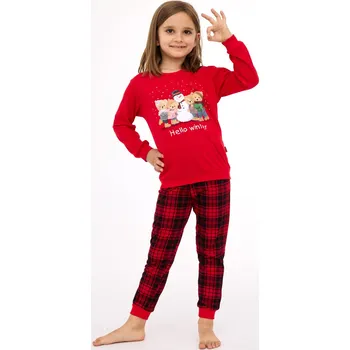 Dívčí pyžamo DÍVČÍ DĚTSKÉ PYŽAMO DR 594/185 ZIMNÍ červená 116