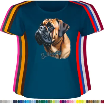 Dámské tričko damske-levne-bavlnene-tricko-digitalni-potisk-pes-bullmastiff Barva: Petrol - petrolejové, velikost: XS