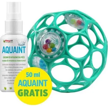 Dětské zboží OBALL Hračka Oball RATTLE 10 cm 0m+ dark turquoise + 50 ml Aquaint