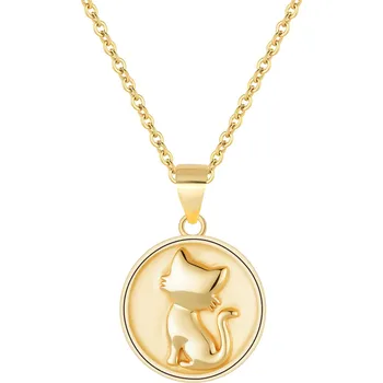 Řetízek Olivie Stříbrný náhrdelník KOČKA GOLD 9689 Ag 925; ≤4,0 g.