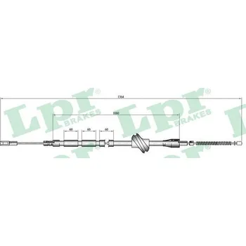 Lanko parkovací brzdy Tažné lanko, parkovací brzda LPR C0042B