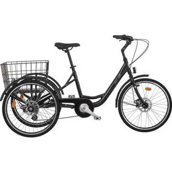 Dětské kolo Liberty Trojkolka TRINITY INDUSTRY 6spd. Disk 2025, kaučuková kola, černá