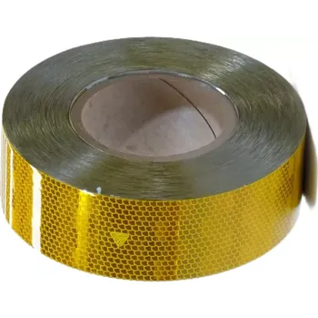 Výstražná páska Žlutá reflexní plná páska - délka 100 cm, šířka 5 cm