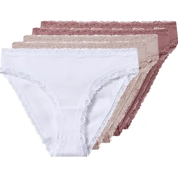 Kalhotky esmara® Dámské kalhotky s krajkou, 5 kusů (starorůžová / růžová / bílá, L(44/46))