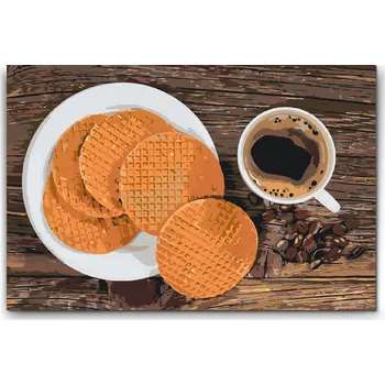 Malování podle čísel - Stroopwafel Velikost: 40x60cm, Rámování: Pouze srolované plátno