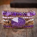 Flor de Cristal Wrap náramek Ametyst fialový