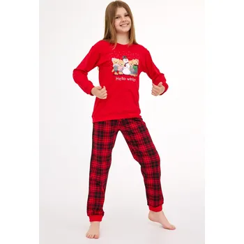 Dámské noční prádlo PYŽAMO DÍVKA MLADÁ DR 592/185 ZIMNÍ červená 164