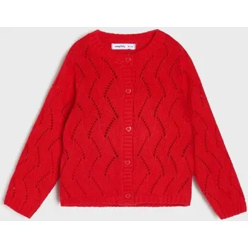 Oblečení a móda Sinsay - Bavlněný svetr se zapínáním na knoflíky - červená - 7555Z-33X - 7555Z-33X-98