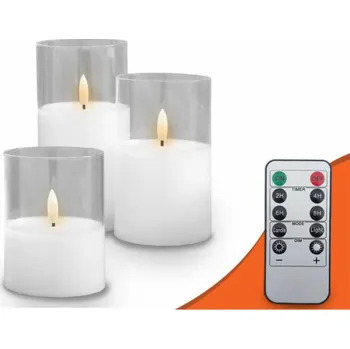 Svíčka Vosková LED svíčka MOON IN THE ROOM ML93 sada 3ks