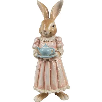 Bytová dekorace Dekorace králičí žena v šatech držící konvičku - 11*11*26 cm