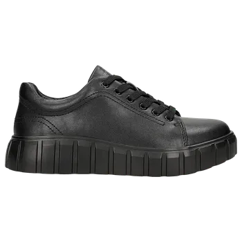 Dámské polobotky Černé Kožené Tenisky S Drážkovanou Podrážkou Wojas 4635951 40