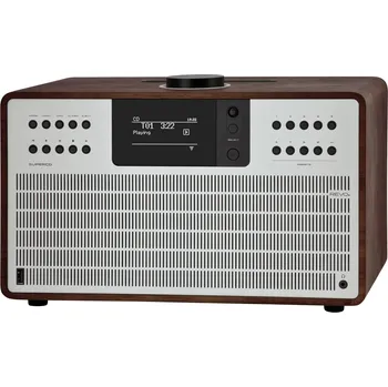 Hi-Fi systém REVO SuperCD (walnut-silver) - luxusní stereo hybridní rádio (internet/DAB/FM) s CD a BT