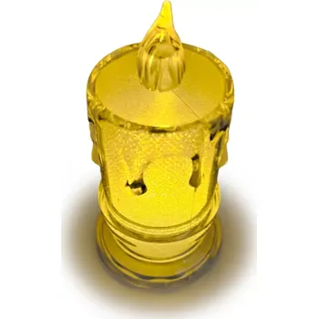 Svíčka LED svíčka QiiM TK2484-2, elektrická, transparentní, 9 x 4,5 cm, na baterie AG10 (Elektrická svíčka | Bezpečná svíčka | Svíčka na baterie | Hřbitovní svíčka | Dekorační svíčka | Svíčka bez plamene | Svíčka AG10 | Svíčka do lampionu | Svíčka na svatbu |)