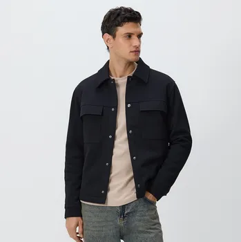 Reserved - Košilová bunda s&nbsp;límcem - černý - 373EF-99X - 373EF-99X-L