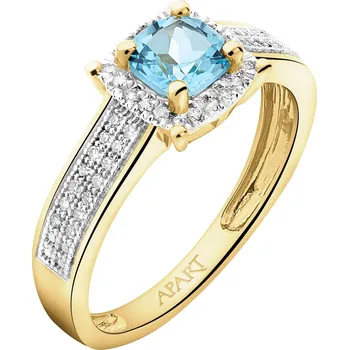 Prsten Zlatý prsten s diamanty a topazem - ryzost 585 - 160.499