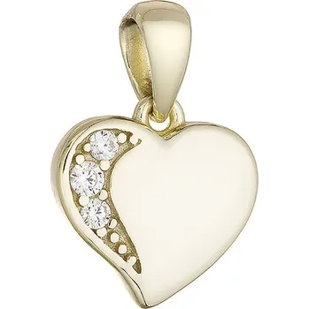 Přívěsek Pozlacený přívěsek elegantní srdce se zirkony 14069.1