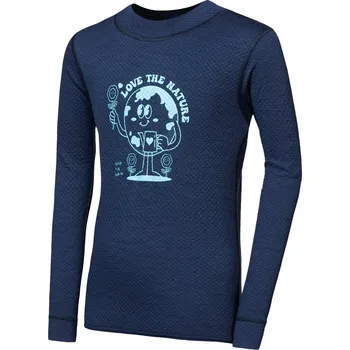 SENSOR MERINO DF PLANET dětské triko dl.rukáv deep blue 100