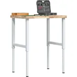 vidaXL Pracovní stůl 80 x 60 x (73–99,5) cm masivní akácie obdélníkový [3309692] Barva: Hnědá a bílá