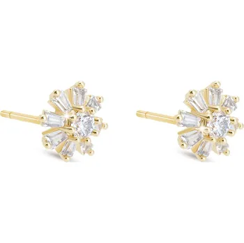 Náušnice Pozlacené náušnice se zirkony ve tvaru květu 3122