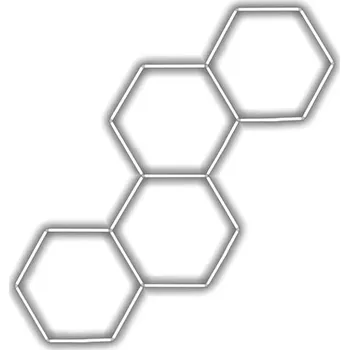 LED páska Escape6 Kompletní LED hexagonové svítidlo bílé 4500 K, rozměr 4 elementy 166 × 288 cm