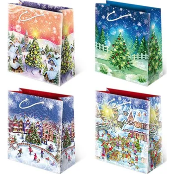 Dárková taška Paw S.C. Vánoční papírová taška T-8L sestava 46 ,balení 10 ks 589609