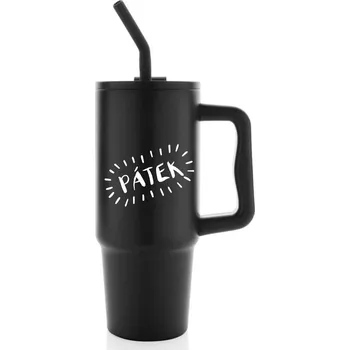 PÁTEK - černý cestovní termohrnek 900 ml
