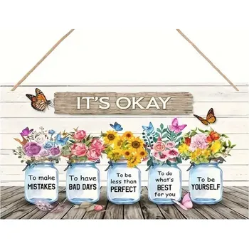 Obraz Dřevěná cedulka s nápisem It's OK 10 x 20 cm